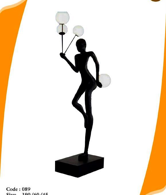 Juggler with luminous spheres