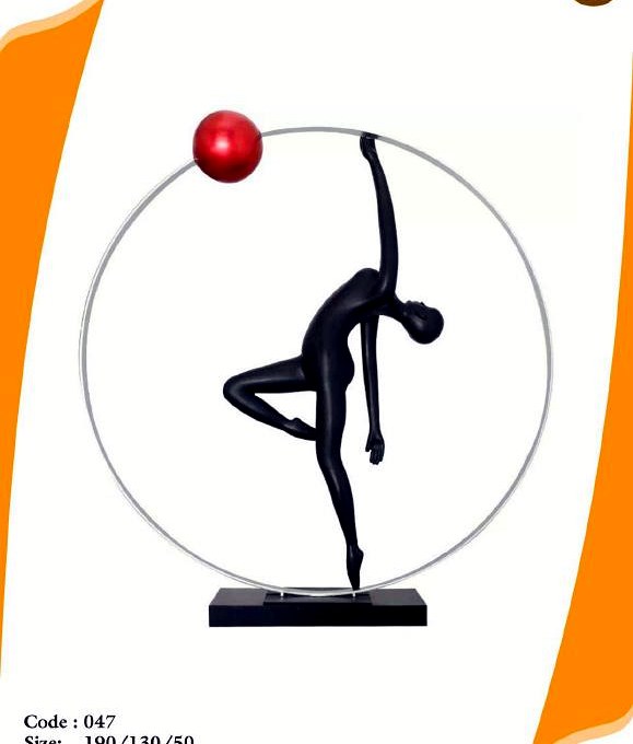 Gymnast in metal hoop