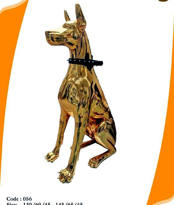 Chromed doberman — mirror gold