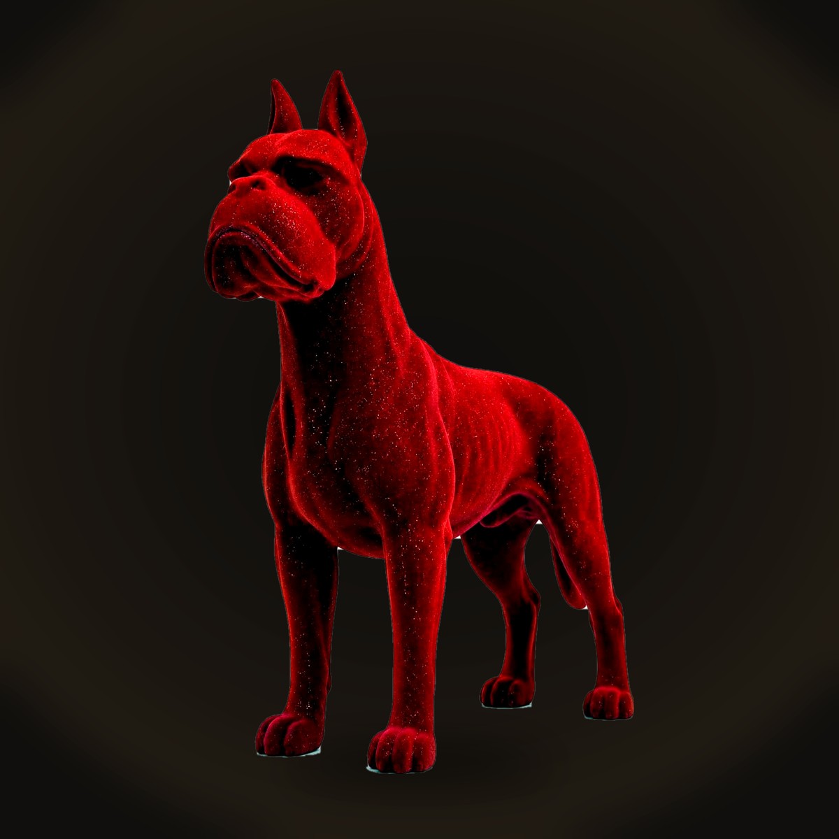 Velvet flocking + crystals — royal red